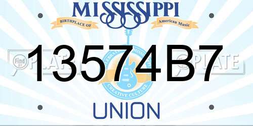 13574B7 Mississippi License Plate