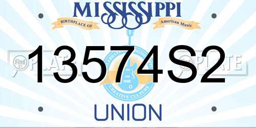 13574S2 Mississippi License Plate