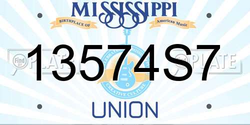13574S7 Mississippi License Plate