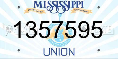 1357595 Mississippi License Plate