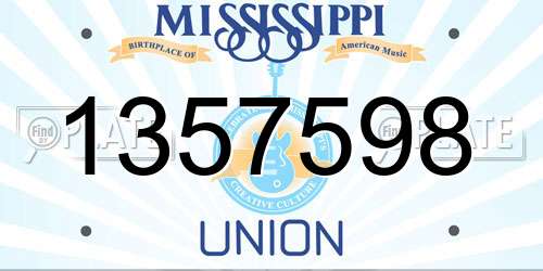 1357598 Mississippi License Plate