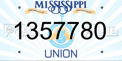 1357780 Mississippi License Plate