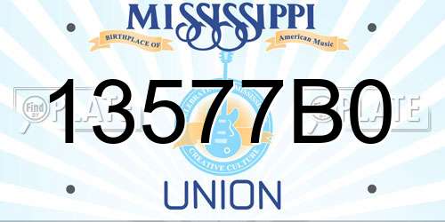 13577B0 Mississippi License Plate