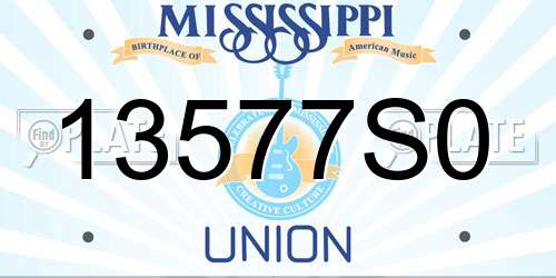 13577S0 Mississippi License Plate