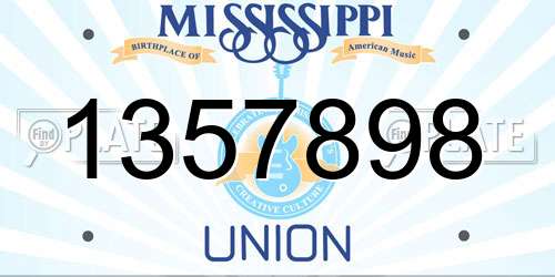 1357898 Mississippi License Plate