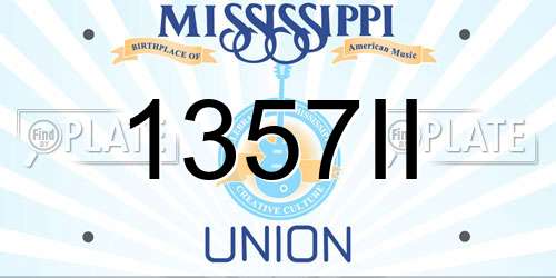 1357II Mississippi License Plate