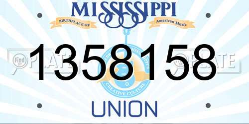 1358158 Mississippi License Plate