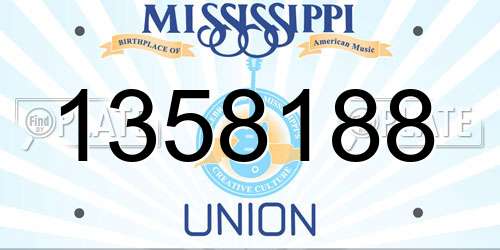 1358188 Mississippi License Plate