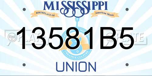 13581B5 Mississippi License Plate