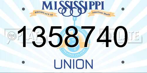 1358740 Mississippi License Plate