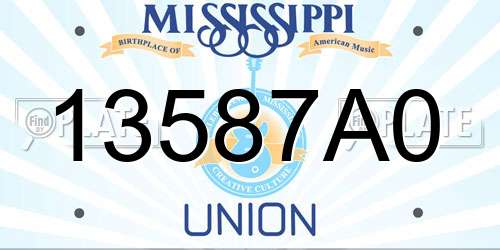 13587A0 Mississippi License Plate