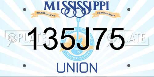 135J75 Mississippi License Plate