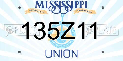 135Z11 Mississippi License Plate