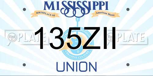 135ZII Mississippi License Plate