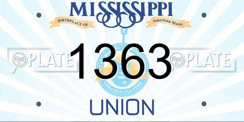 1363 Mississippi License Plate