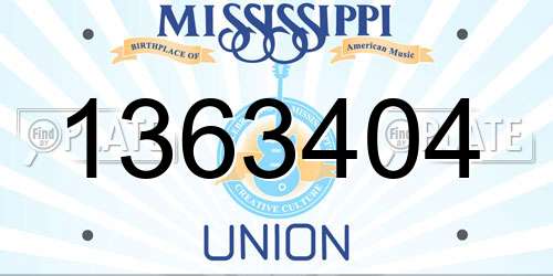 1363404 Mississippi License Plate