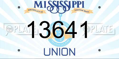 13641 Mississippi License Plate