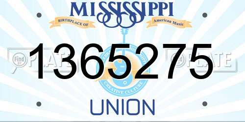 1365275 Mississippi License Plate
