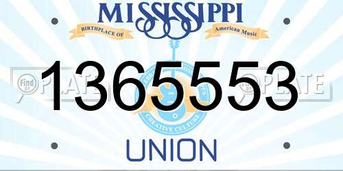 1365553 Mississippi License Plate