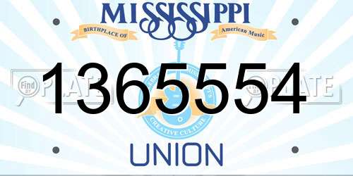 1365554 Mississippi License Plate
