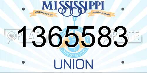 1365583 Mississippi License Plate