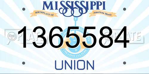 1365584 Mississippi License Plate