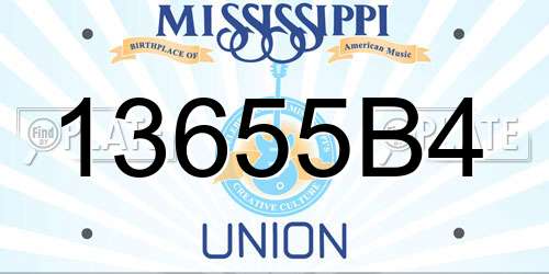 13655B4 Mississippi License Plate