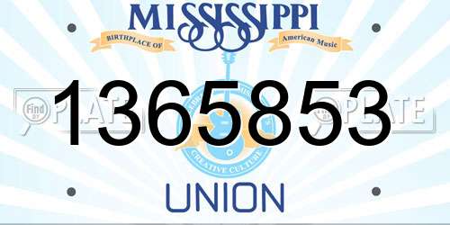 1365853 Mississippi License Plate