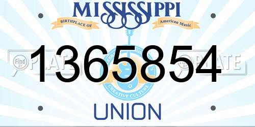 1365854 Mississippi License Plate