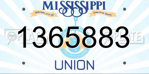 1365883 Mississippi License Plate