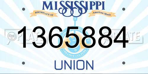 1365884 Mississippi License Plate