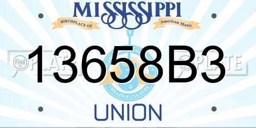 13658B3 Mississippi License Plate
