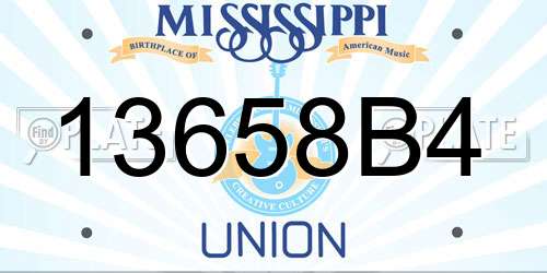 13658B4 Mississippi License Plate