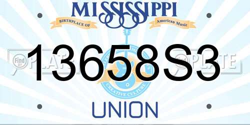 13658S3 Mississippi License Plate