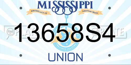 13658S4 Mississippi License Plate
