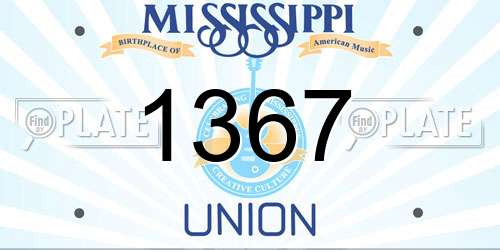 1367 Mississippi License Plate
