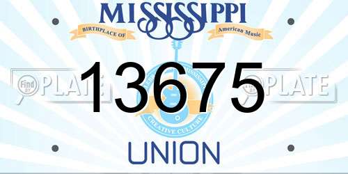 13675 Mississippi License Plate
