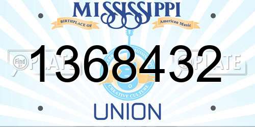 1368432 Mississippi License Plate