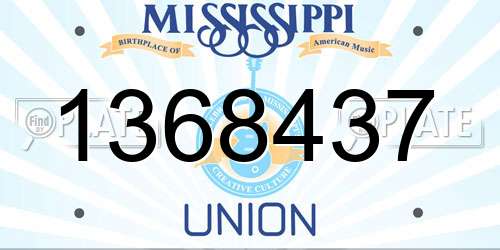 1368437 Mississippi License Plate