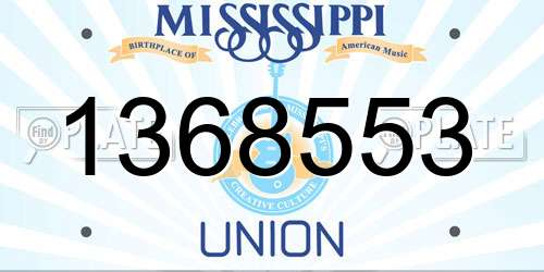 1368553 Mississippi License Plate
