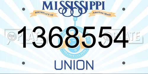 1368554 Mississippi License Plate