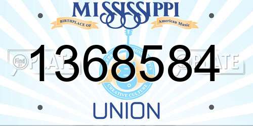 1368584 Mississippi License Plate