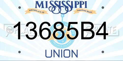 13685B4 Mississippi License Plate
