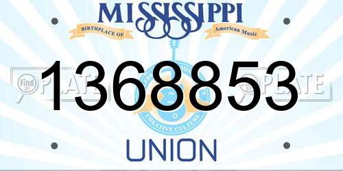 1368853 Mississippi License Plate