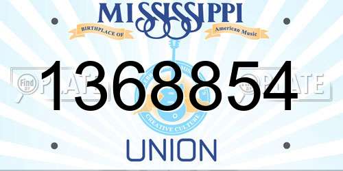 1368854 Mississippi License Plate
