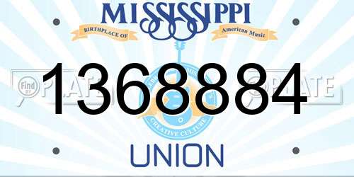 1368884 Mississippi License Plate