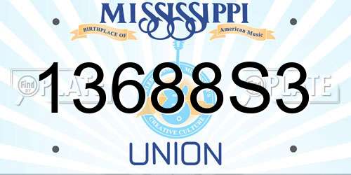 13688S3 Mississippi License Plate
