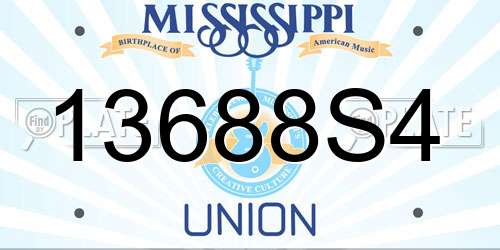 13688S4 Mississippi License Plate