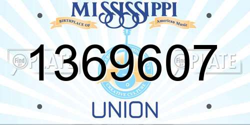 1369607 Mississippi License Plate