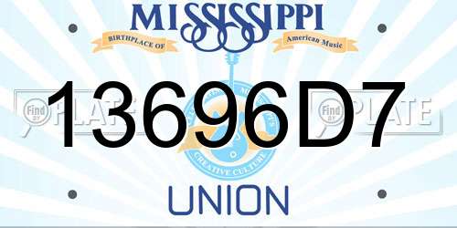 13696D7 Mississippi License Plate